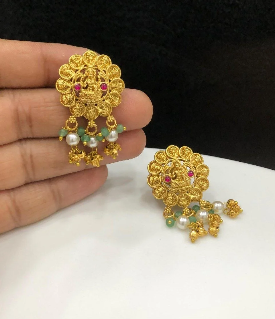 Lakshmi Coin Antique Earrings